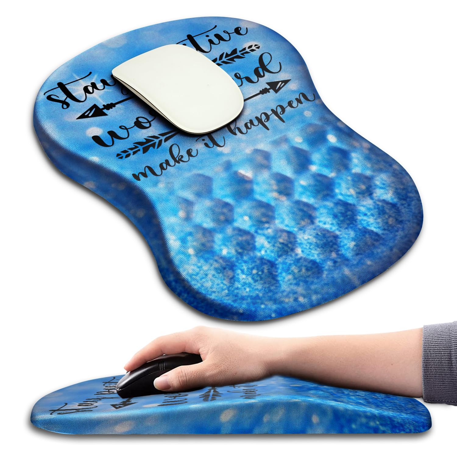 Hokafenle Ergonomic Mouse Pad Wrist Support with Massage Design, Wrist Rest Pain Relief Mousepad