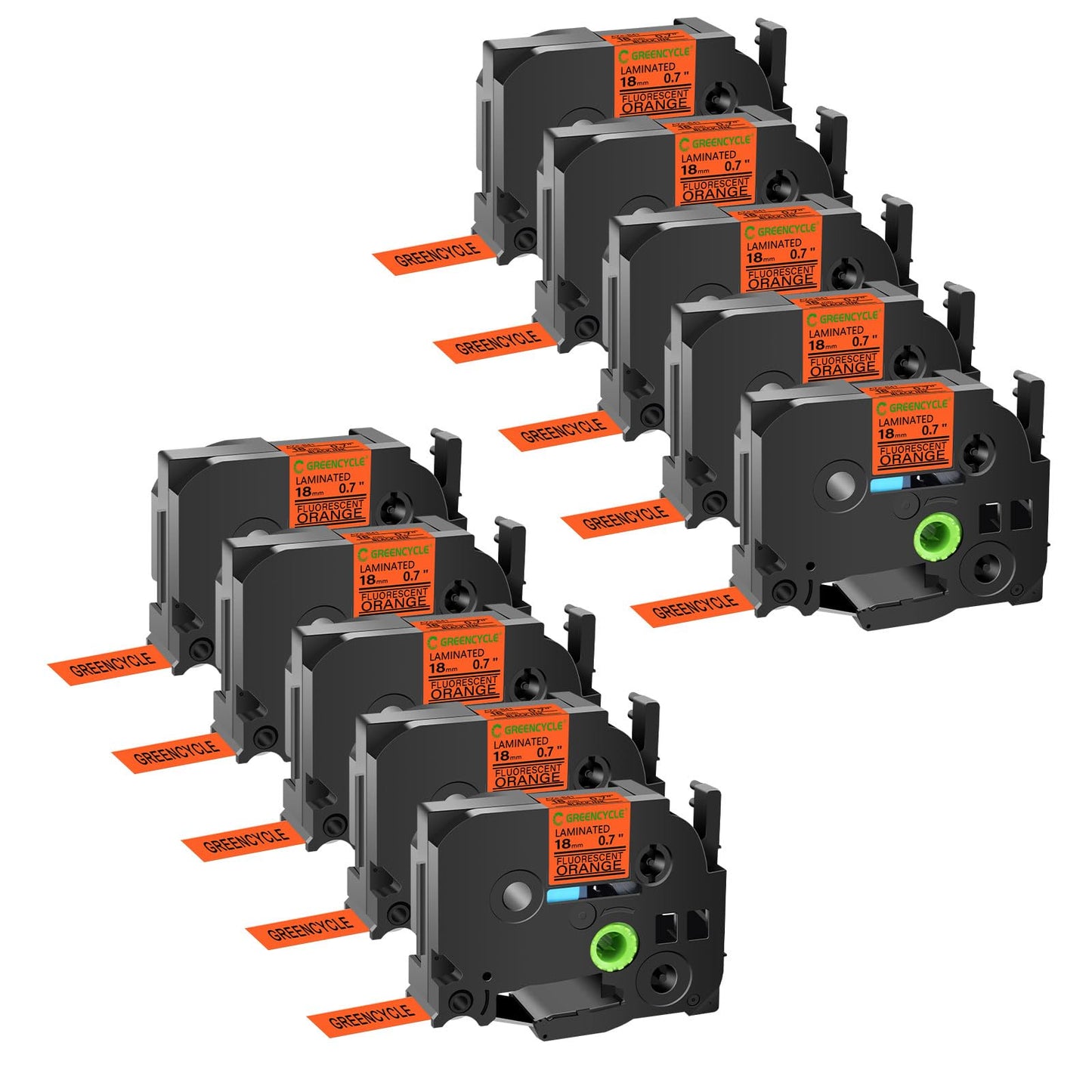 GREENCYCLE Compatible for TZE-B41 AZE B41 Label Tape 3/4 Inch 18mm Black on Fluorescent Orange for