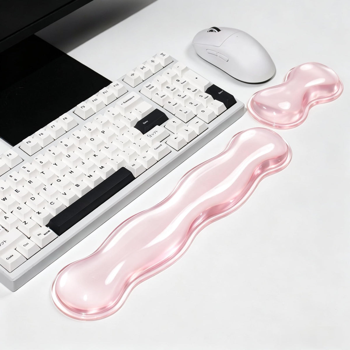 Aszqvd Mouse Pad with Wrist Rest, Soft Cloud Gel Keyboard Mouse Pad Set with Hand Wrist Support