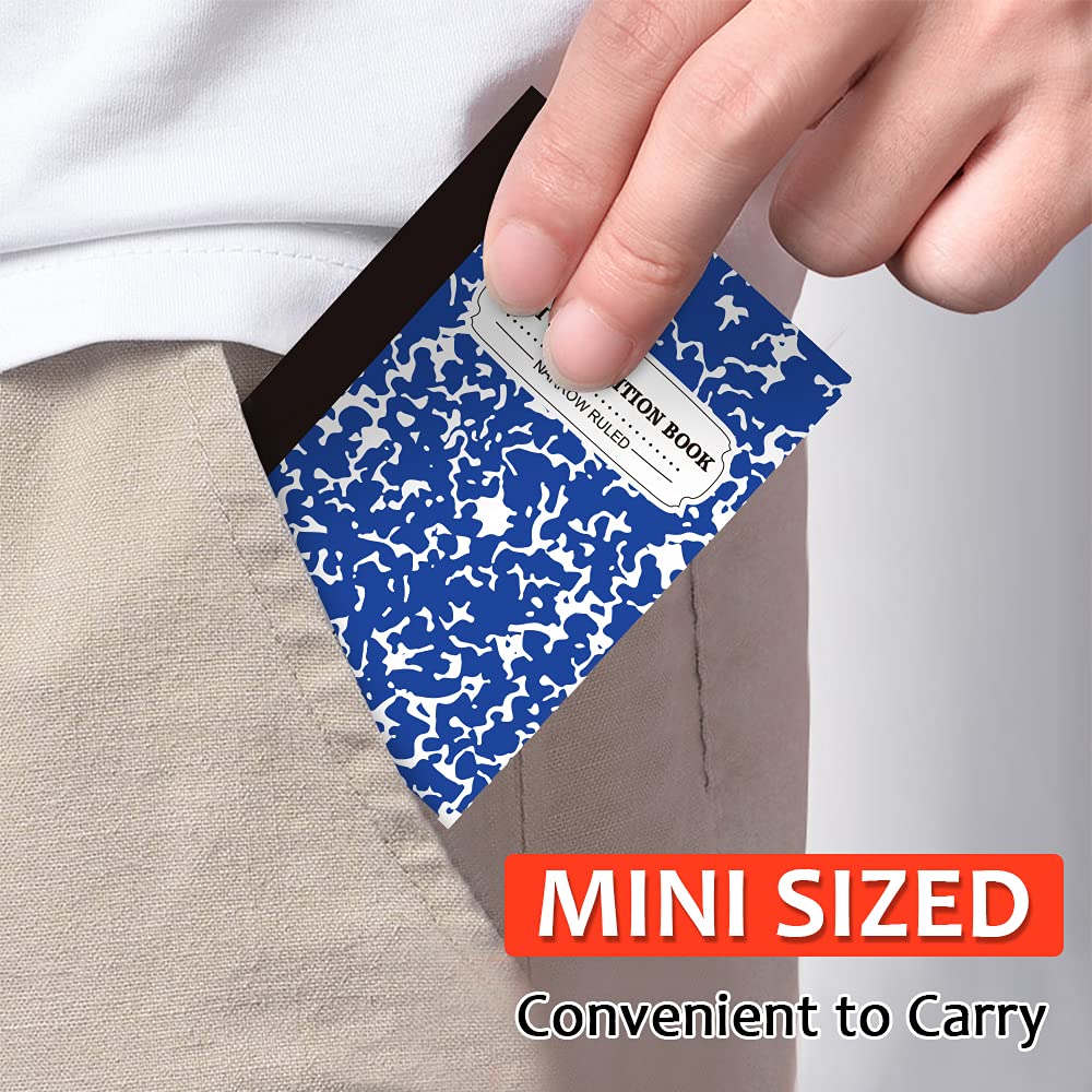 feela Composition Notebook, Mini Sized 30 Pack 5 Colors Narrow Ruled Mini Composition Books Bulk