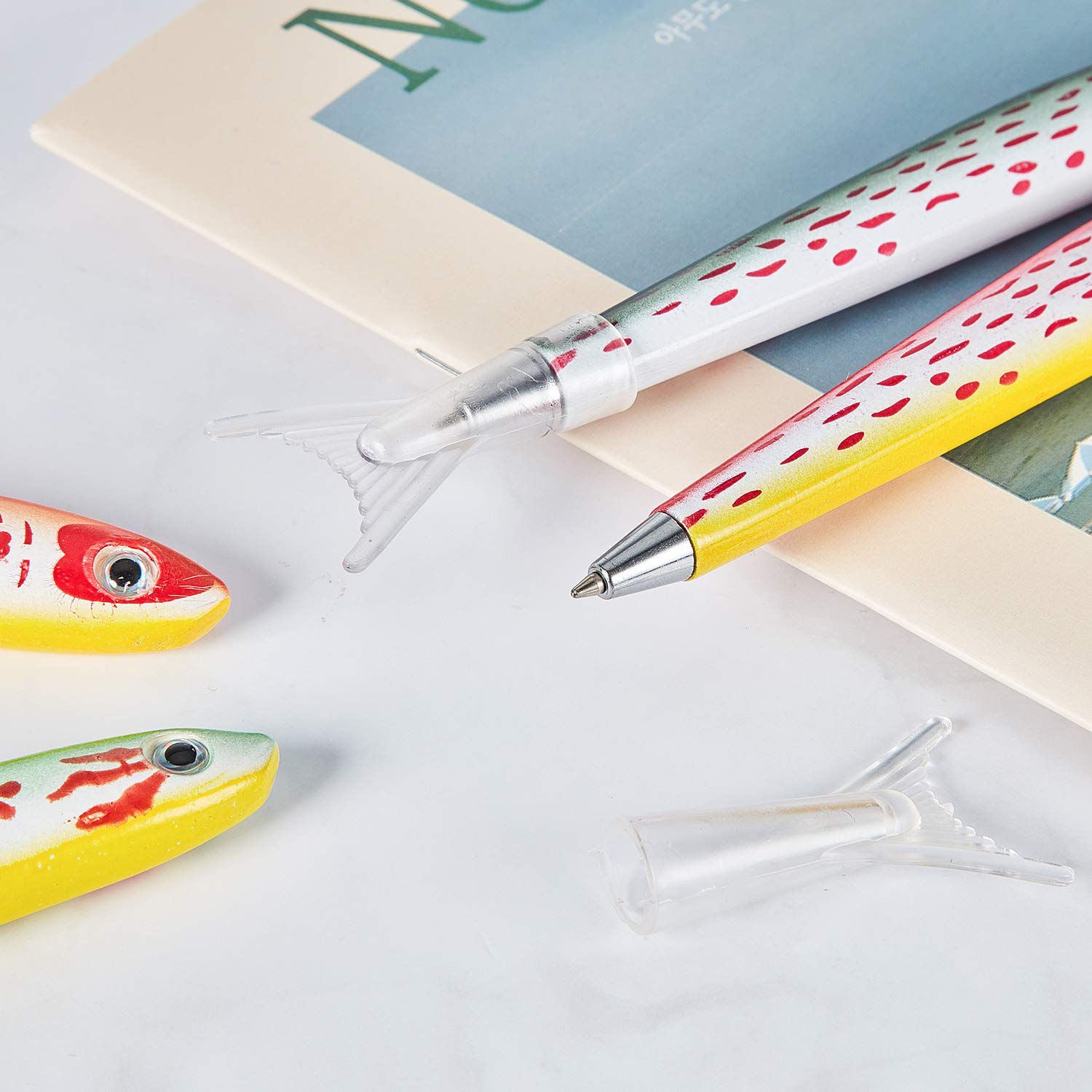 Outus Fish Ballpoint Pens Novelty Kawaii Fish Pens 0.7 mm Black Ink Writing Ballpoint Bulk