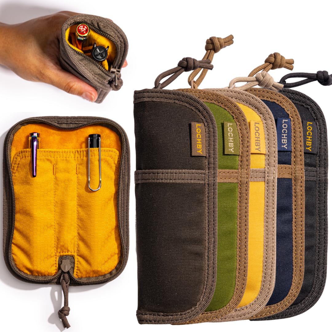 LOCHBY® Duo Pen Pouch | Slim and Elegant Pen Pouch, Durable Waxed Canvas, Lightly Padded for