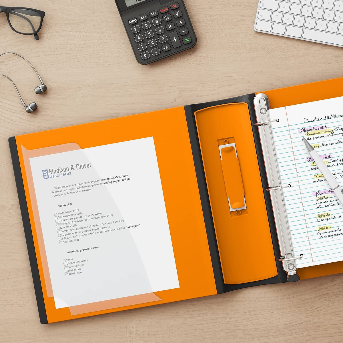 Staples 3 Inch D-Ring Heavy-Duty View Binder, Orange, Holds 600 Sheets