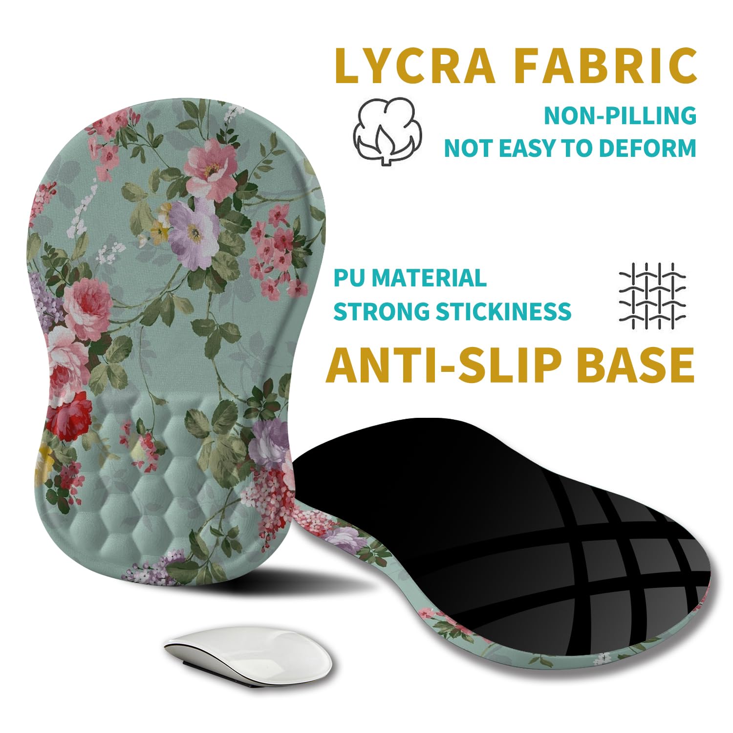 Hokafenle Ergonomic Mouse Pad Wrist Support, Wrist Rest Mousepad for Carpal Tunnel Pain Relief with