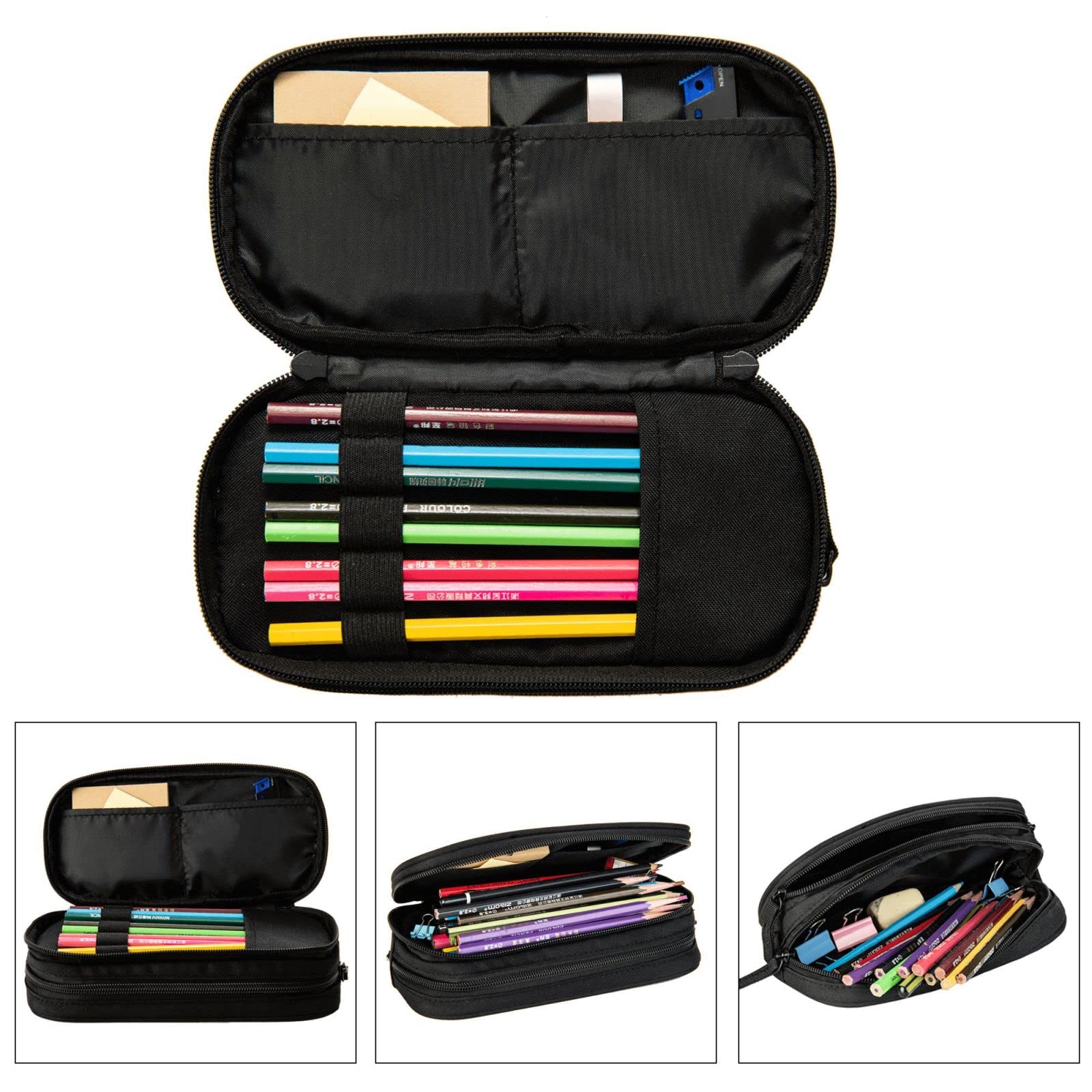 YETTA YANG Halloween Skeleton Funny Skull Pencil Box Case for Pen Holders Office Supplies Big