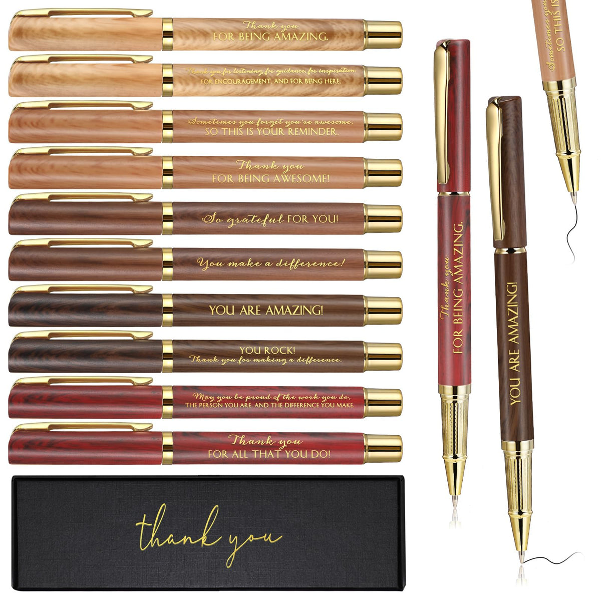 PerKoop 10 Sets Thank You Gifts, Appreciation Pens with Boxes for Men Women