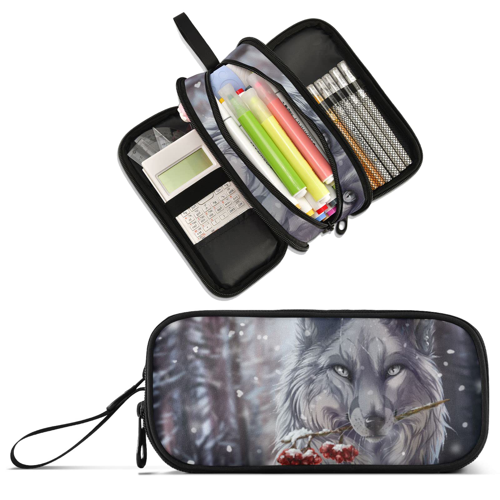 XUWU Wolf Large Capacity Pencil Case Pencil Pouch Pen Box