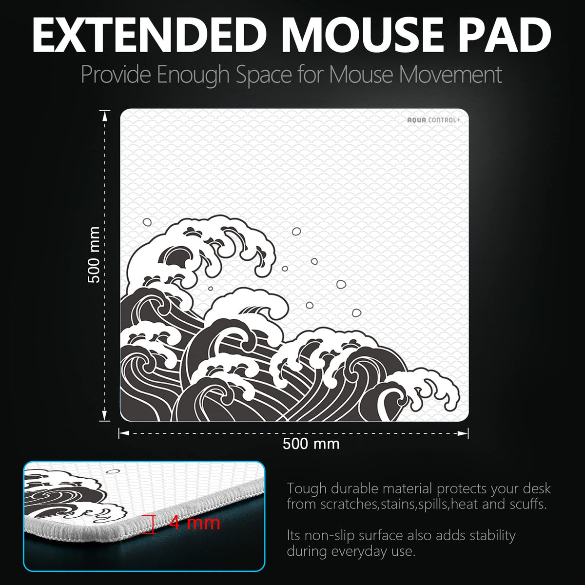 X-Raypad Aqua Control Plus Wave Gaming Mouse Pad, Ultra-High Precision Mouse Pad with Perfect Speed