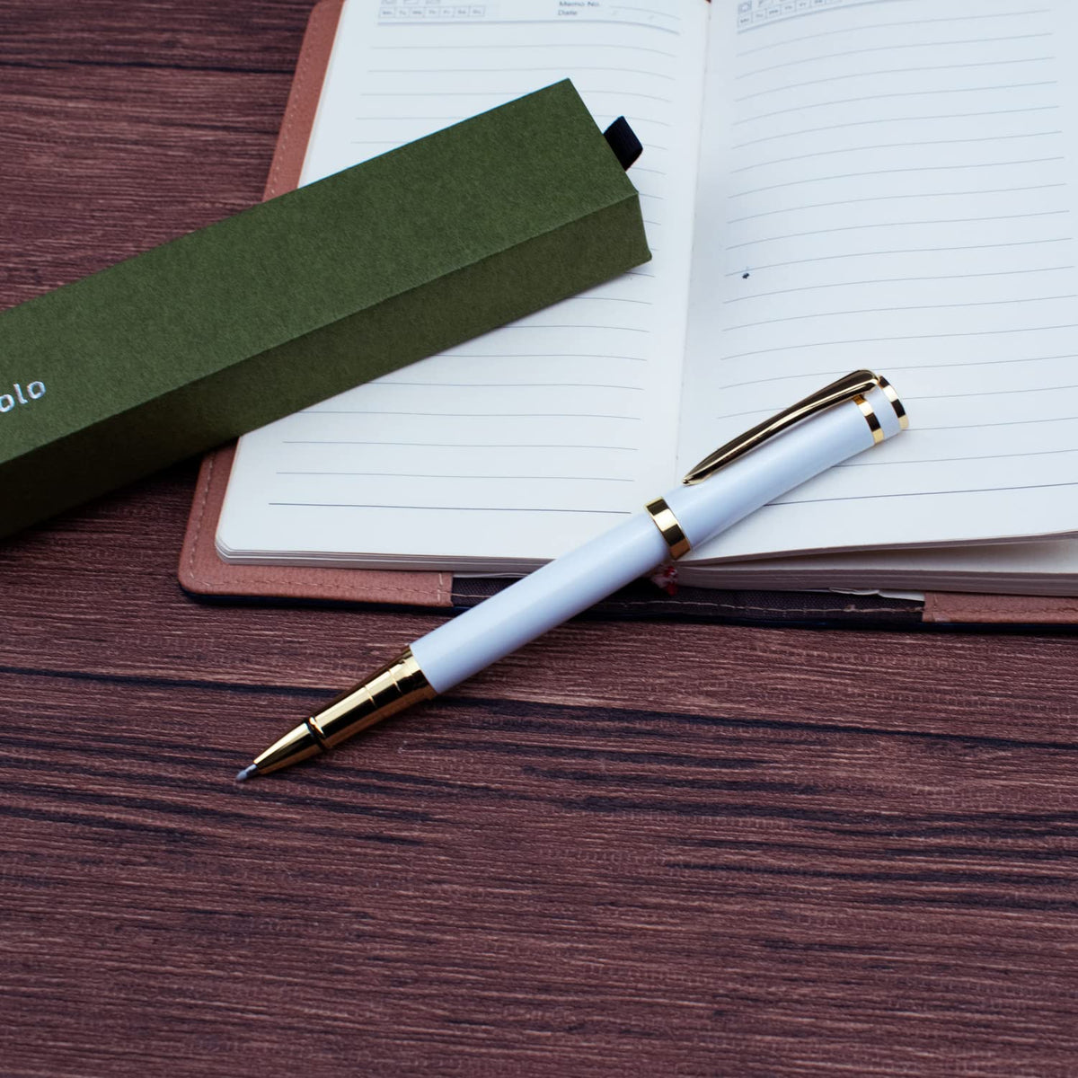 Ancolo Elegant Pen Set Black Rollerball Ink– Luxury Writing Pens For Men Or Women. Nice Pen Gift