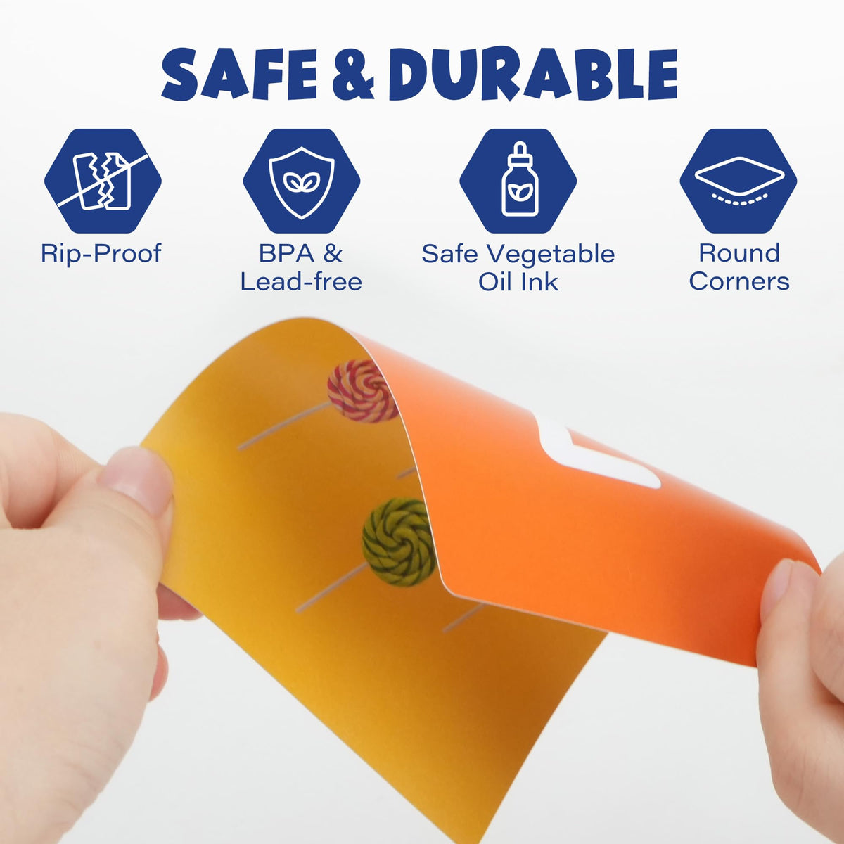 BenBen Flash Cards for Toddlers 1-3, Rip Proof & Waterproof, 84 Double-Sided Educational
