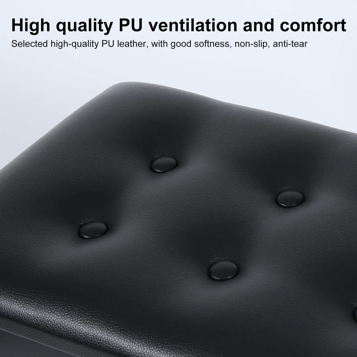 AODSK Piano Bench, PU Leather Padded Cushion, Sturdy Iron Legs, Black