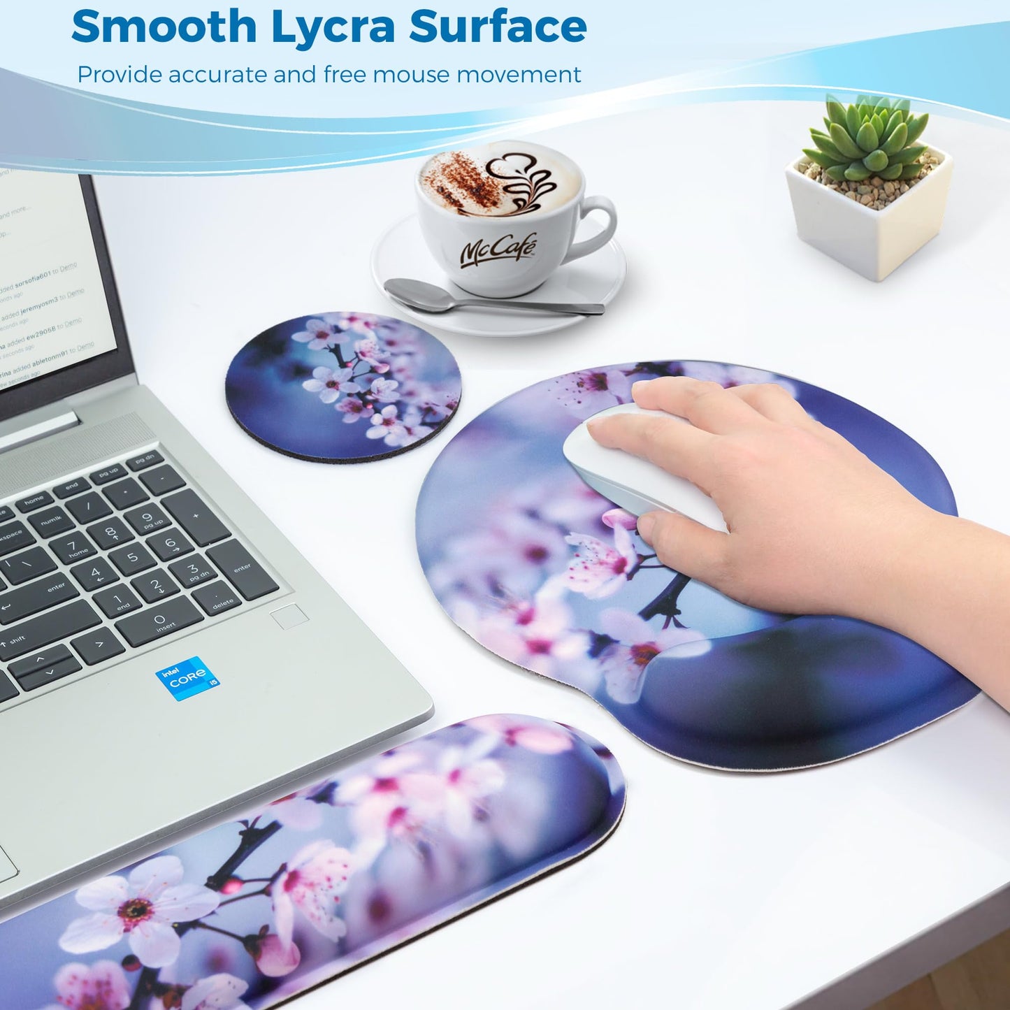 Wiabsi Mouse Pad and Keyboard Wrist Rest Support,Ergonomic Mouse Pad Set