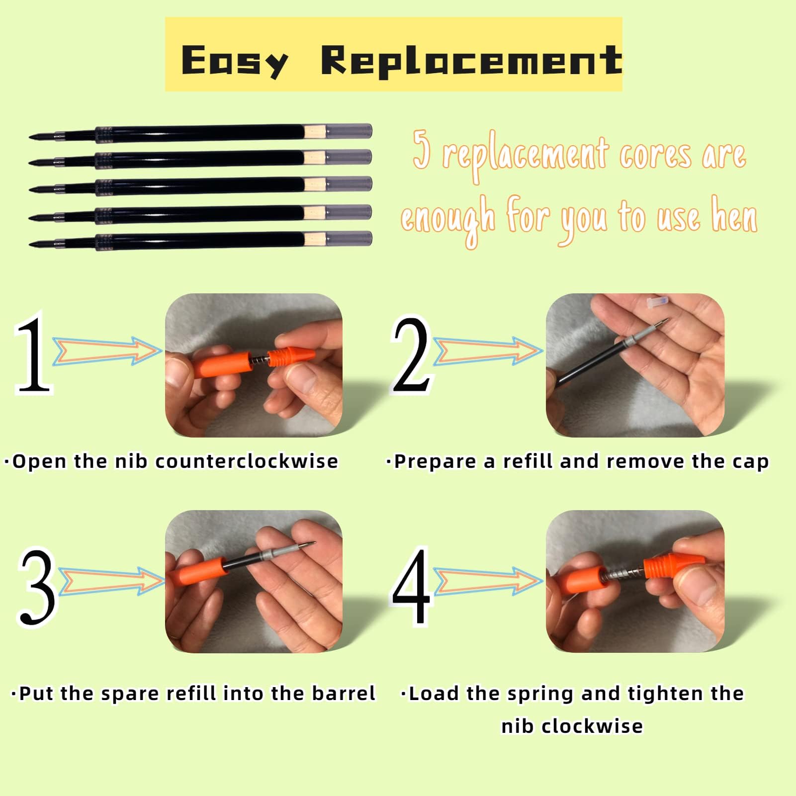 APQA 10pcs Mouse Head Character Ears Pens Set, Retr ctable Ballpoint Pen, Multi Color Jumbo