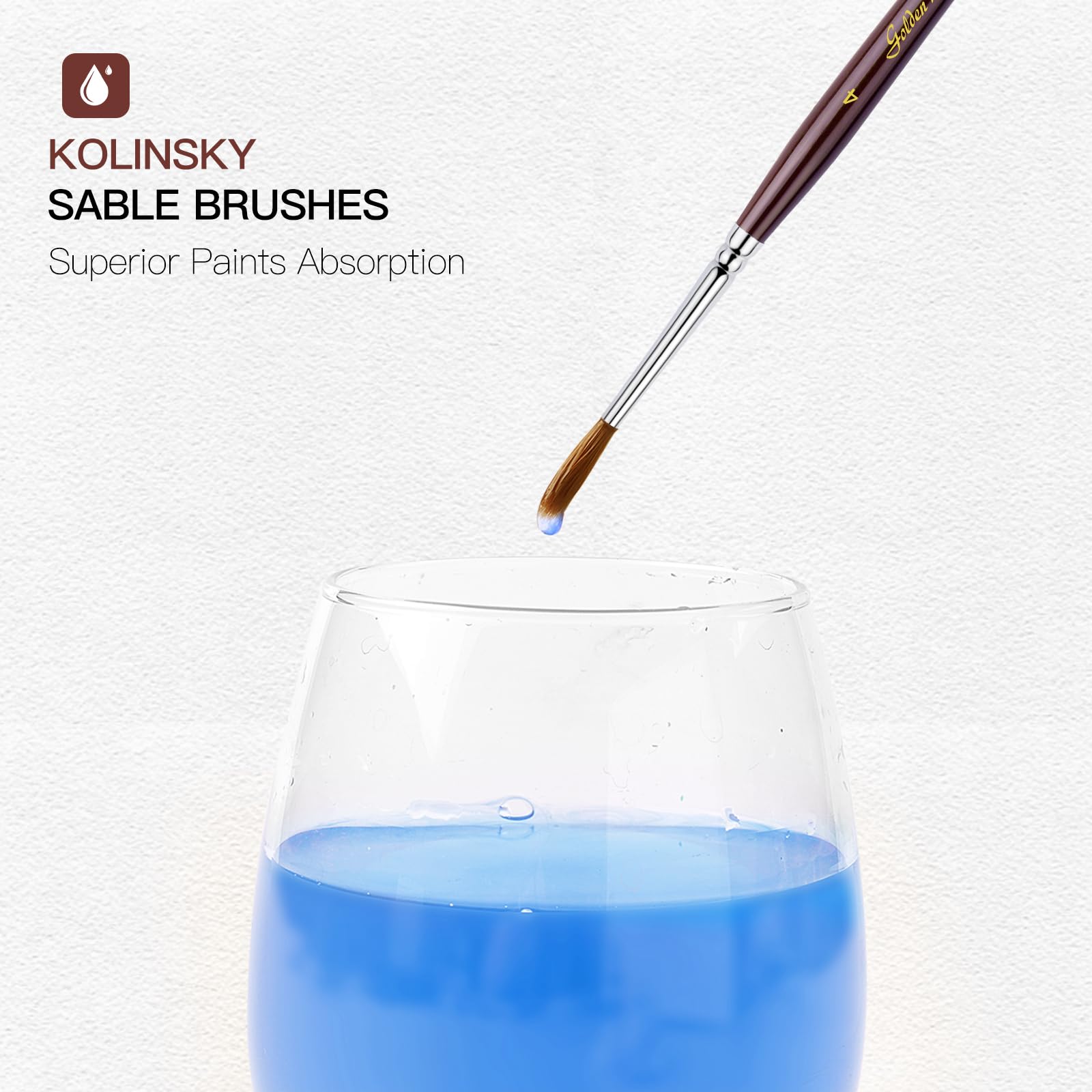 Kolinsky Sable Miniature Brushes Drybrushes for Miniature Set 7 pcs Paint Brushes for Miniature Oil