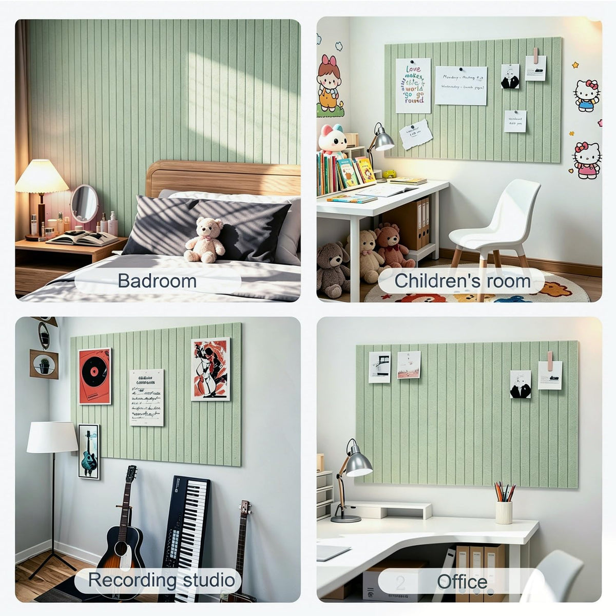 G Gamit 0.47" Thick Felt Pin Board 36"x24" Large Cork Board Alternative 6 Pack 11.81"x11.81"Felt