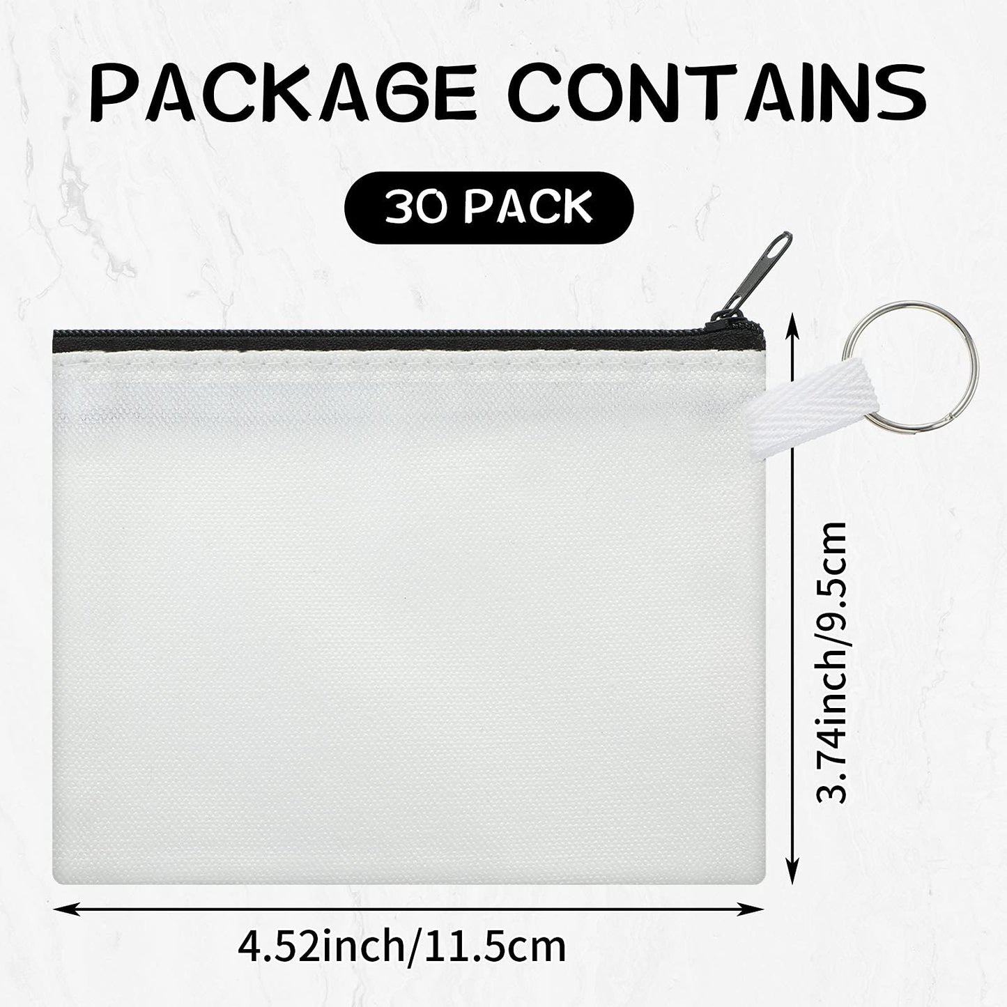 Frienda Sublimation Blank Coin Purse Small Canvas Makeup Bags, Black