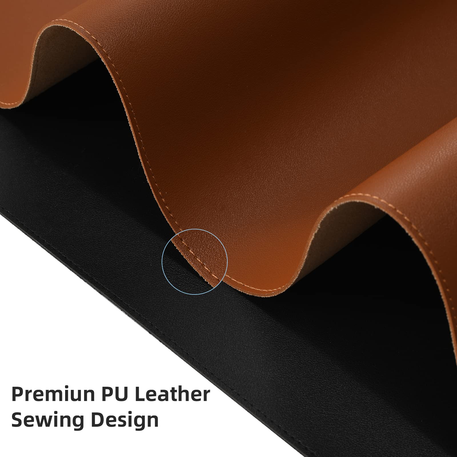 Desk Pad Blotter,Wolaile 36x17 in Large PU Leather Mouse Pad,Waterproof Non-Slip Writing Desktop