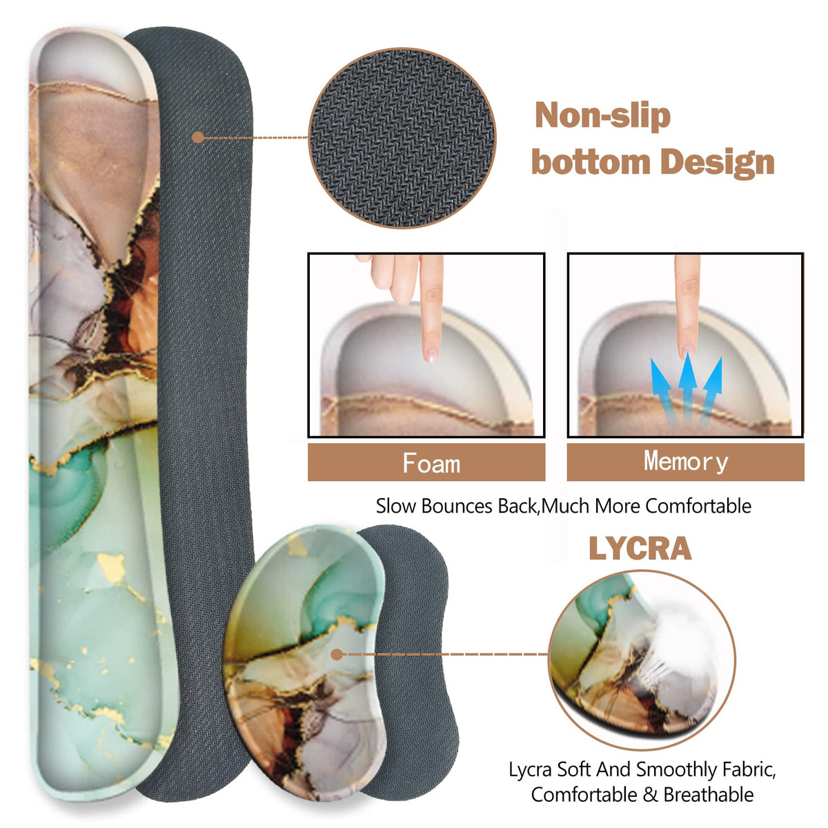 ARTSO Large Gaming Mouse Pad, Keyboard Wrist Rest Pad & Wrist Support Mousepad Set, Stitched Edge