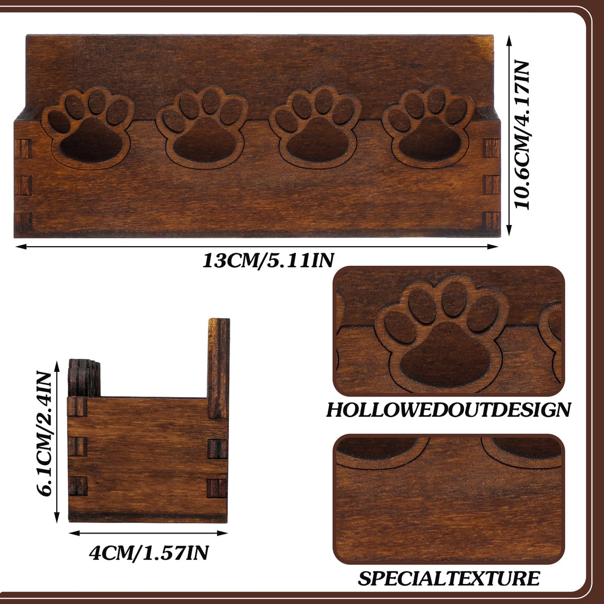 Tatuo 2 Pcs Business Card Holder for Desk Dog Paw Cute Business Card Holder