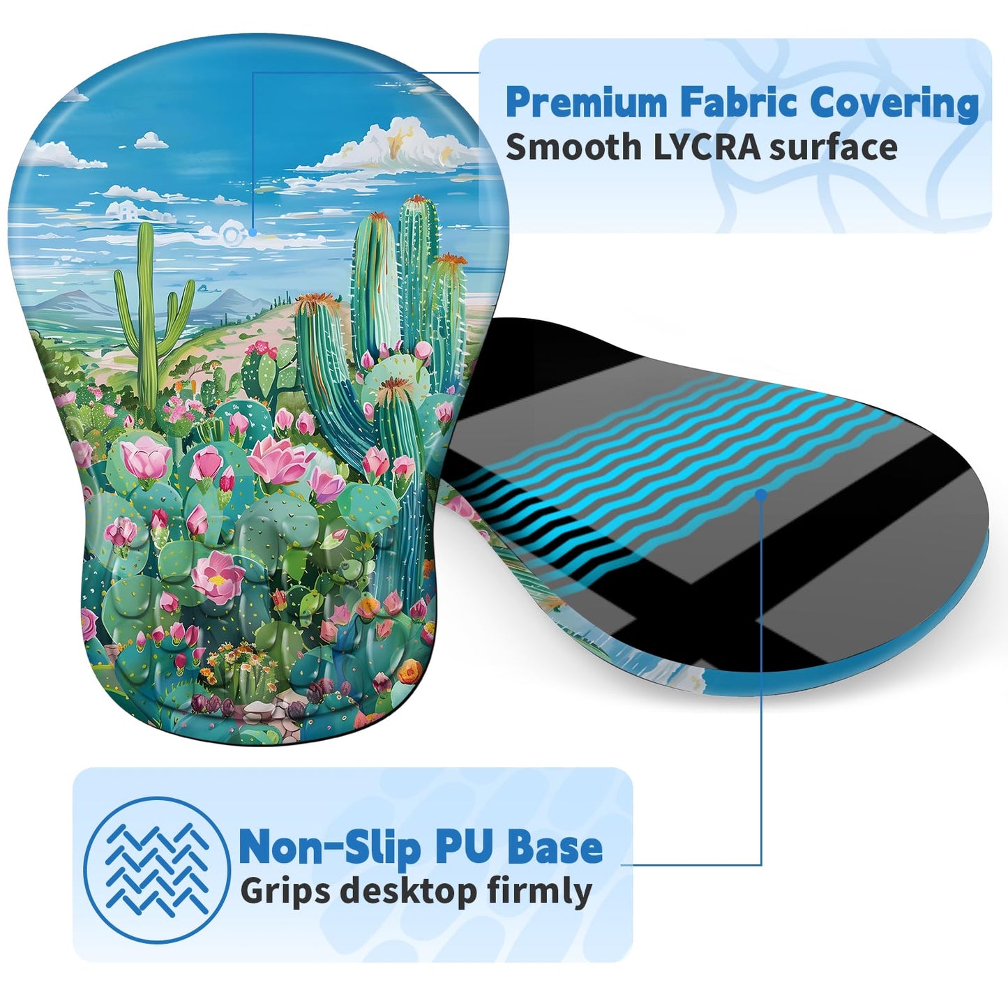 YIWEI Ergonomic Mouse Pad with Wrist Rest for Carpal Tunnel Pain Relief