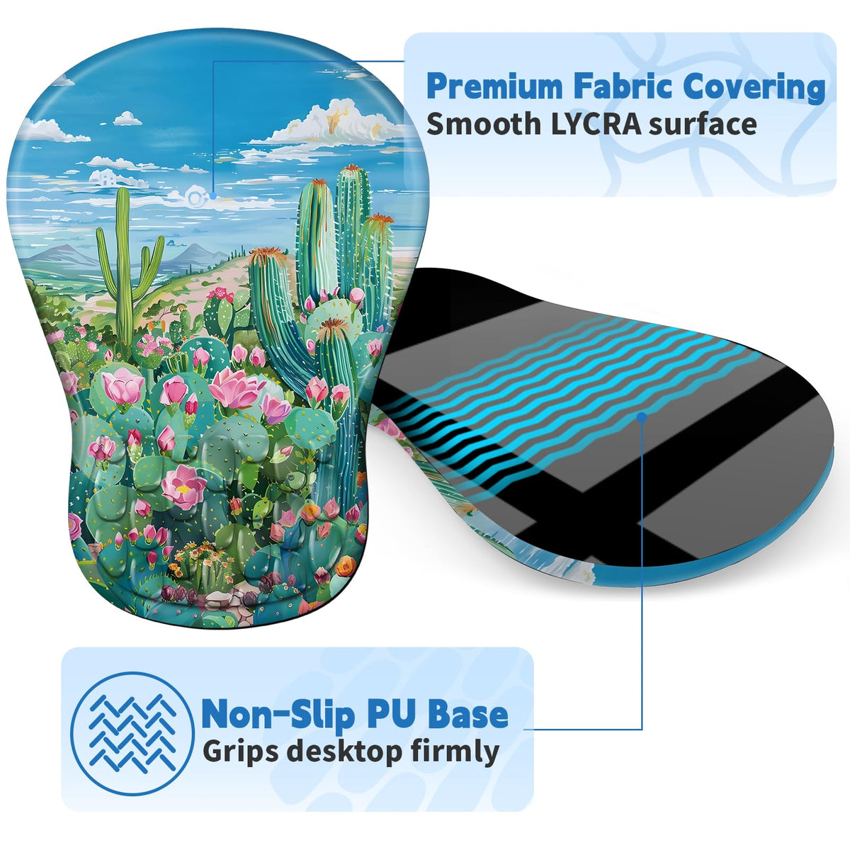 YIWEI Ergonomic Mouse Pad with Wrist Rest for Carpal Tunnel Pain Relief