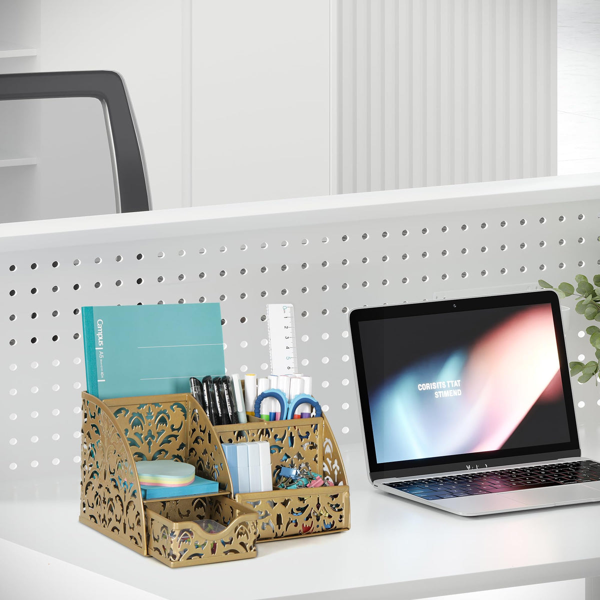 EasyPAG Desk Organizer and Pen Holder for Desk, Mesh Office Supplies Storage Caddy with Drawer for
