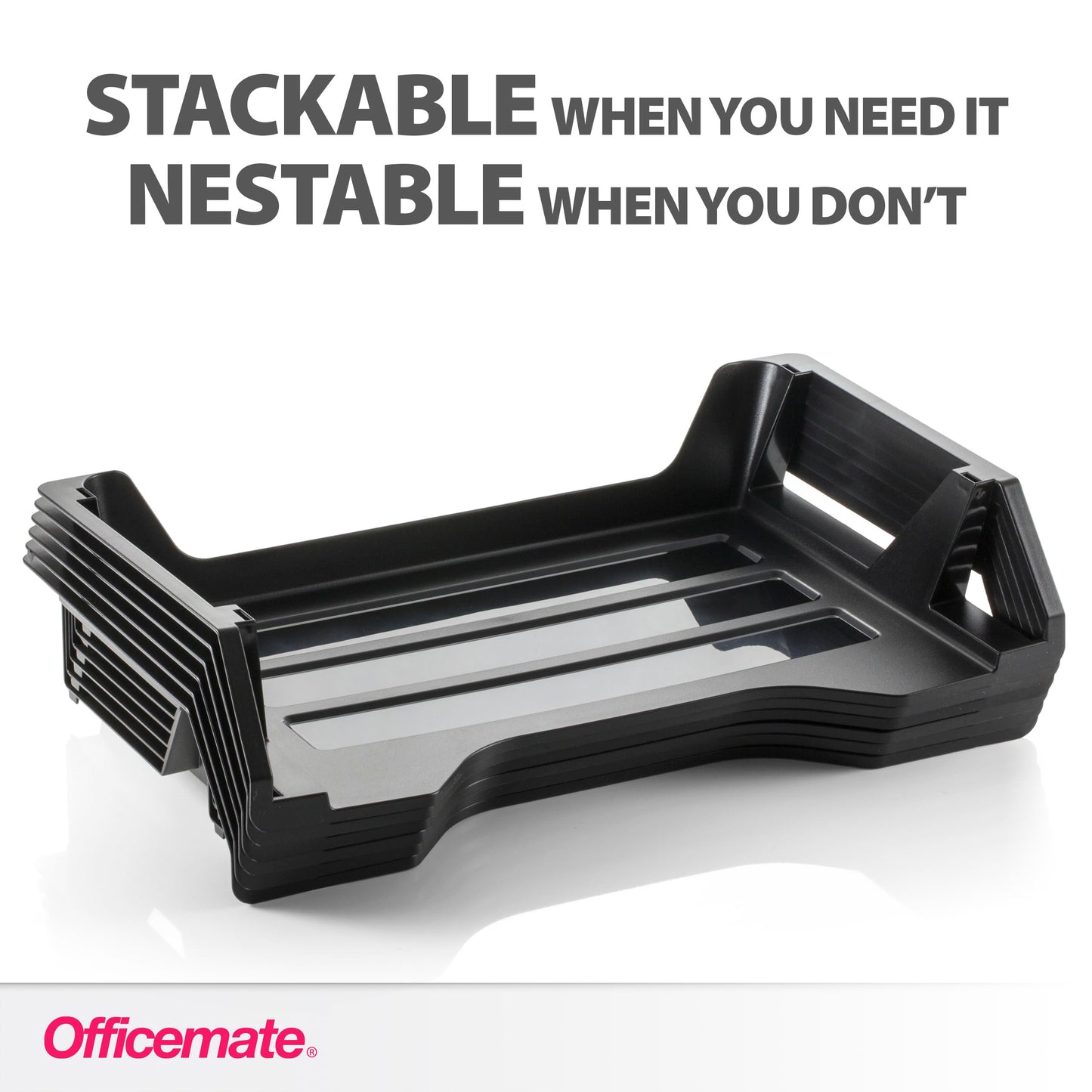 Officemate Recycled Desk Tray, Side Load, 15 1/8 x 8 7/8 x 15, Letter/A4, 6/PK (26212)
