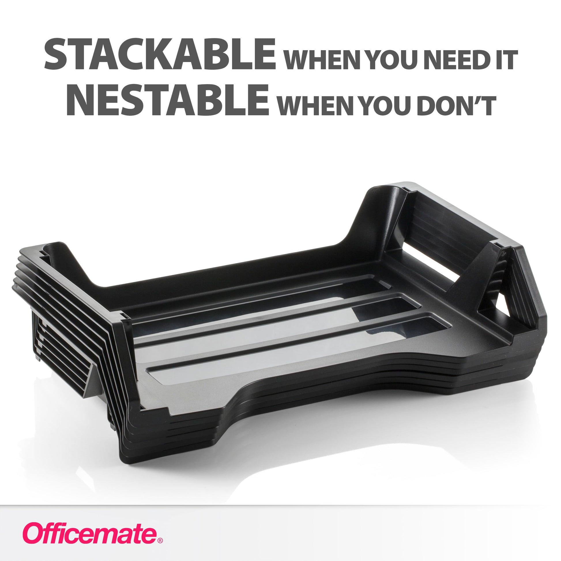 Officemate Recycled Desk Tray, Side Load, 15 1/8 x 8 7/8 x 15, Letter/A4, 6/PK (26212)