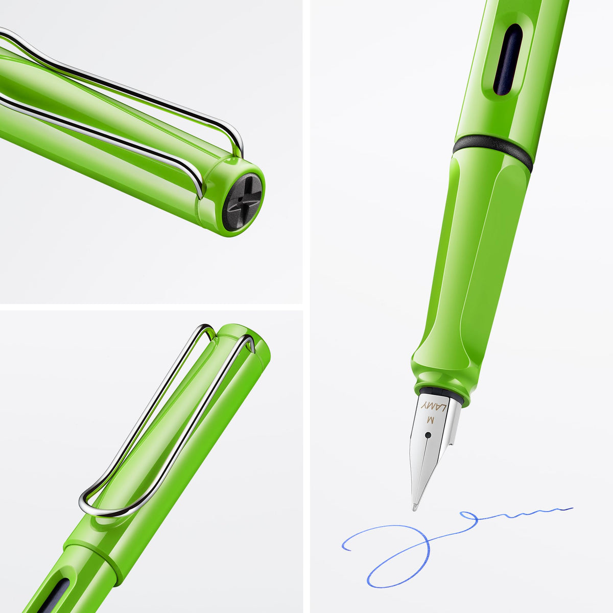 LAMY safari green - Fountain Pen with ergonomic grip & polished Left-Handed steel nib (LH) in size