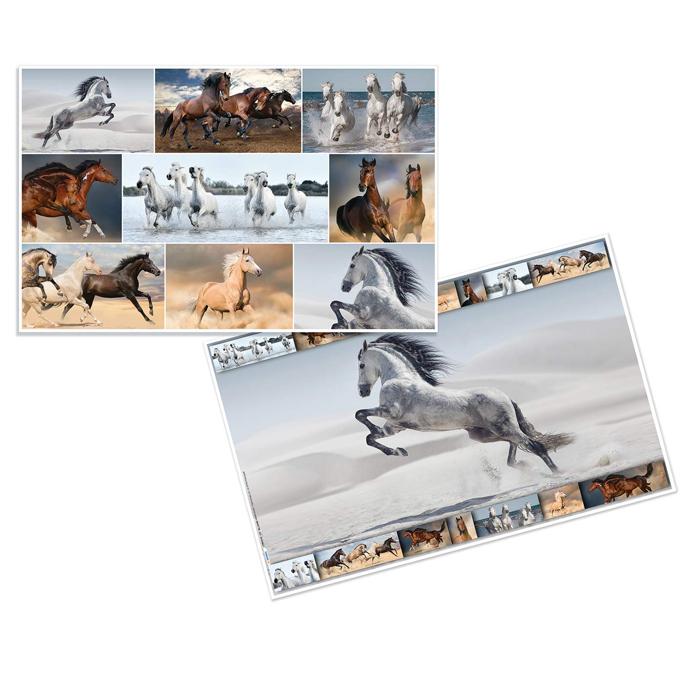 Herma 19378 Desk Mat Non-Slip (55 x 35 cm/Dogs, Motif On Both Sides, for Children 1 Mat Format 55 x