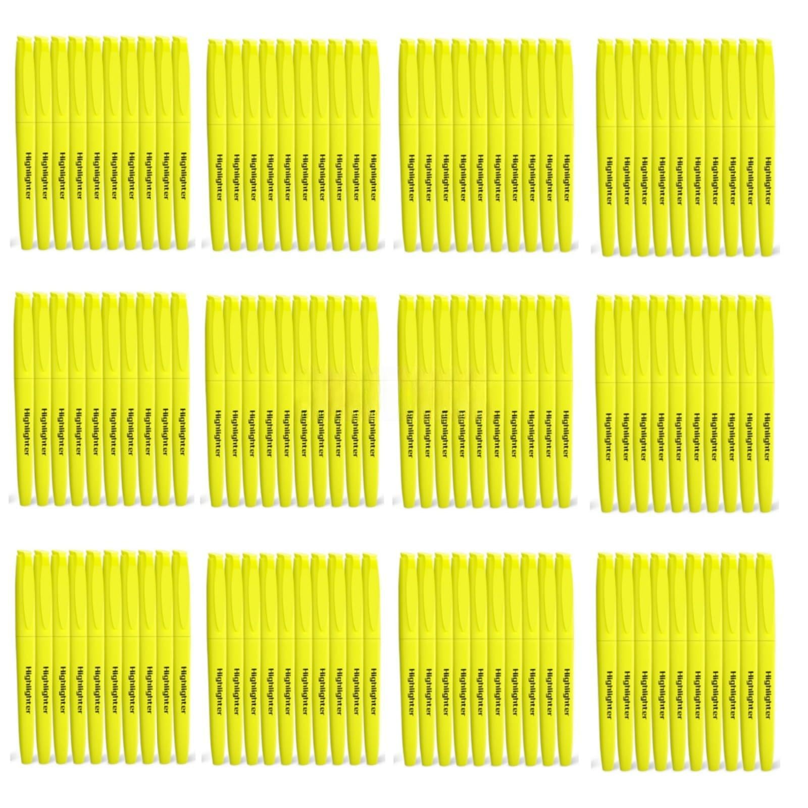 JSDOOGOO 180 Pack Yellow Highlighters Bulk - Chisel Tip No Bleed Dry-Quickly Markers Set for Office