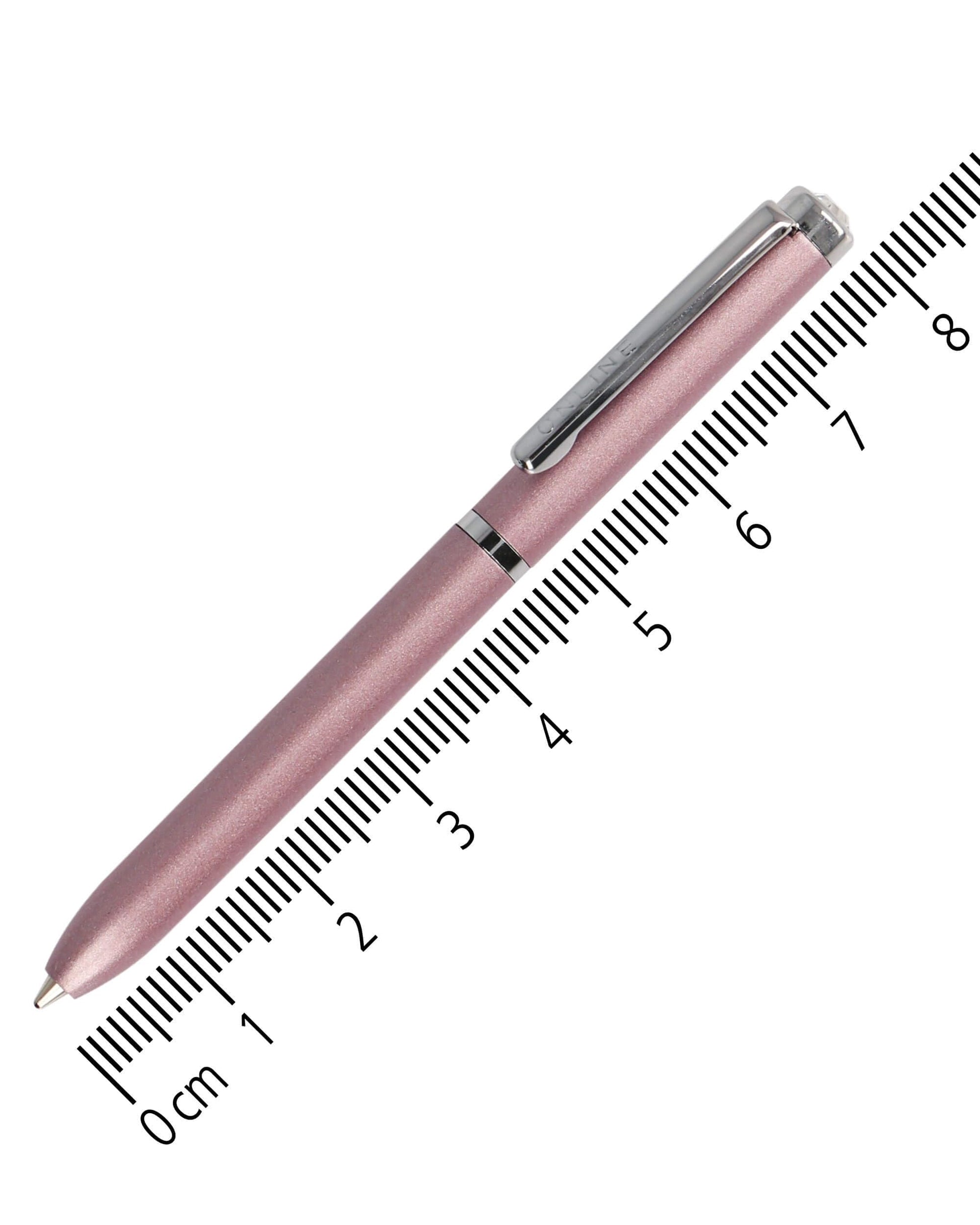 ONLINE Mini Rose Ballpoint Pen - Wallet with Twist Mechanism & Metal Clip I 8 cm Miniature