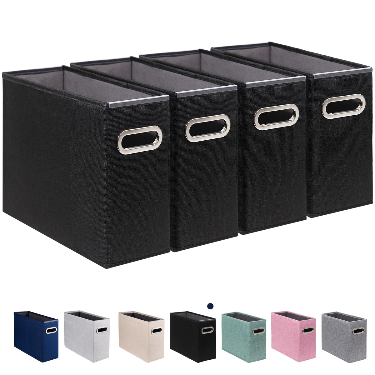 ComfortKeeper 4 Pack Letter Size File Storage Box Collapsible, Fabric Hanging File Folders