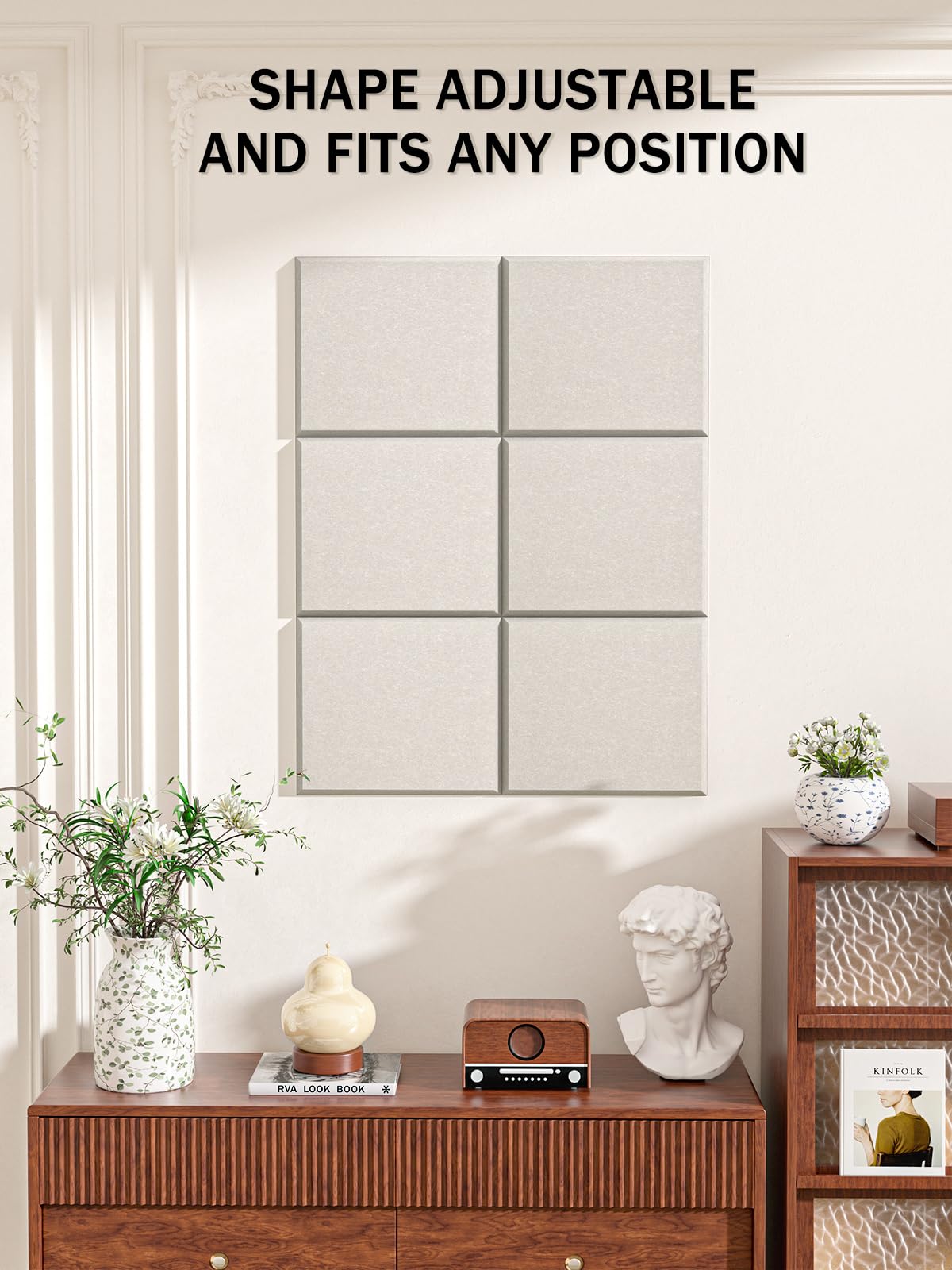 Hsurbtra Cork Board for Wall 24 x 18 Inch, 6 Pack Felt Bulletin Notice Board with Pushpins for