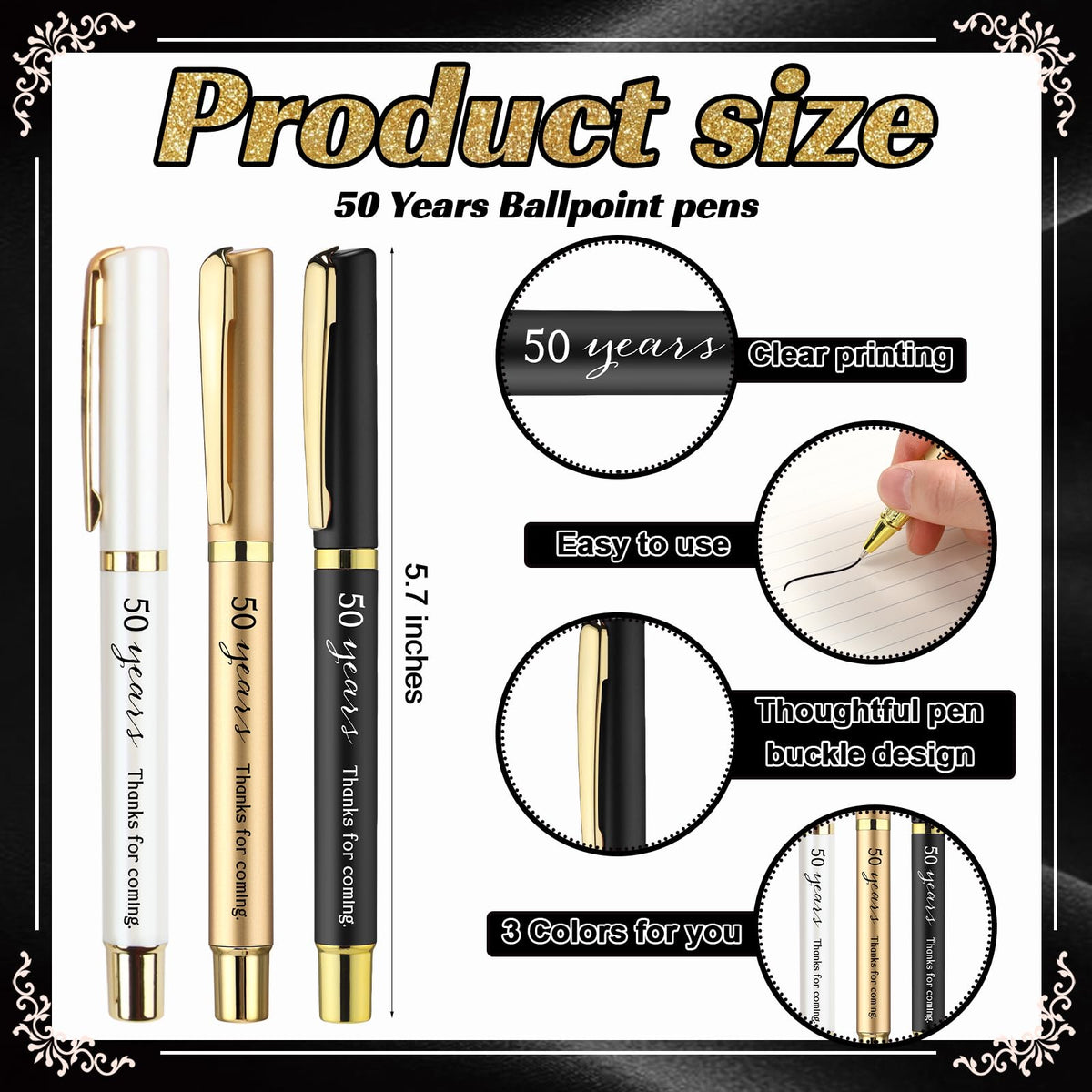 Sinload 25 Sets Birthday Favors for Guests 25 Thanks for Coming Ballpoint Pens 25 Metal Bookmarks
