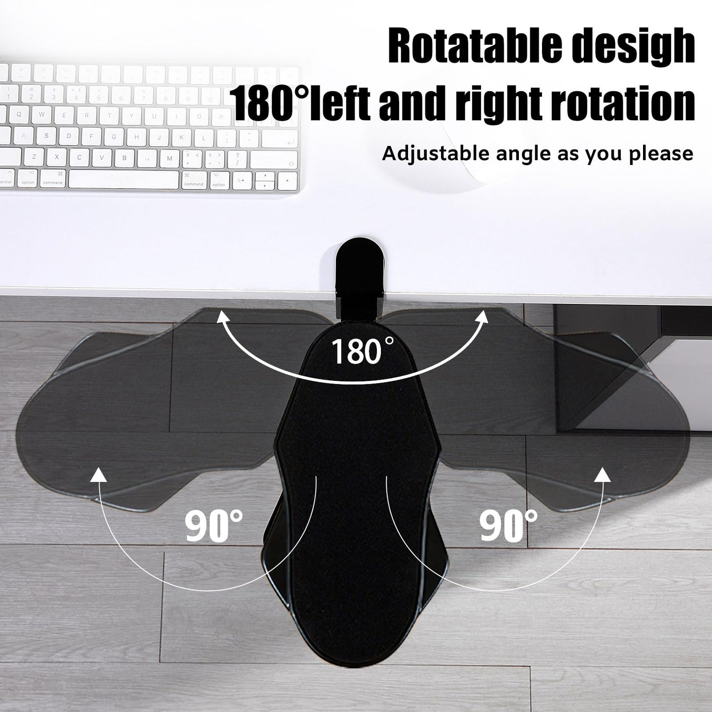 Hovadova Computer Arm Rest for Desk, 180° Swivel and 90° Foldable, Black