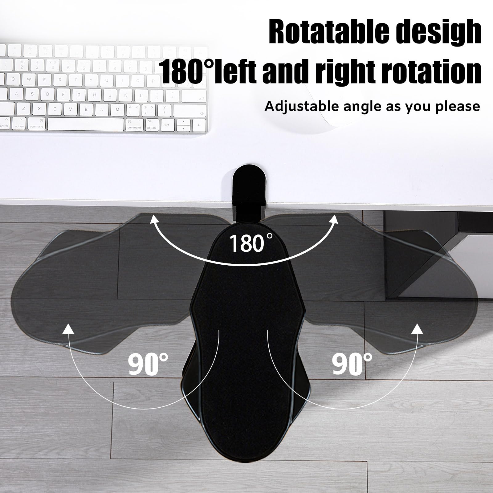 Hovadova Computer Arm Rest for Desk, 180° Swivel and 90° Foldable, Black