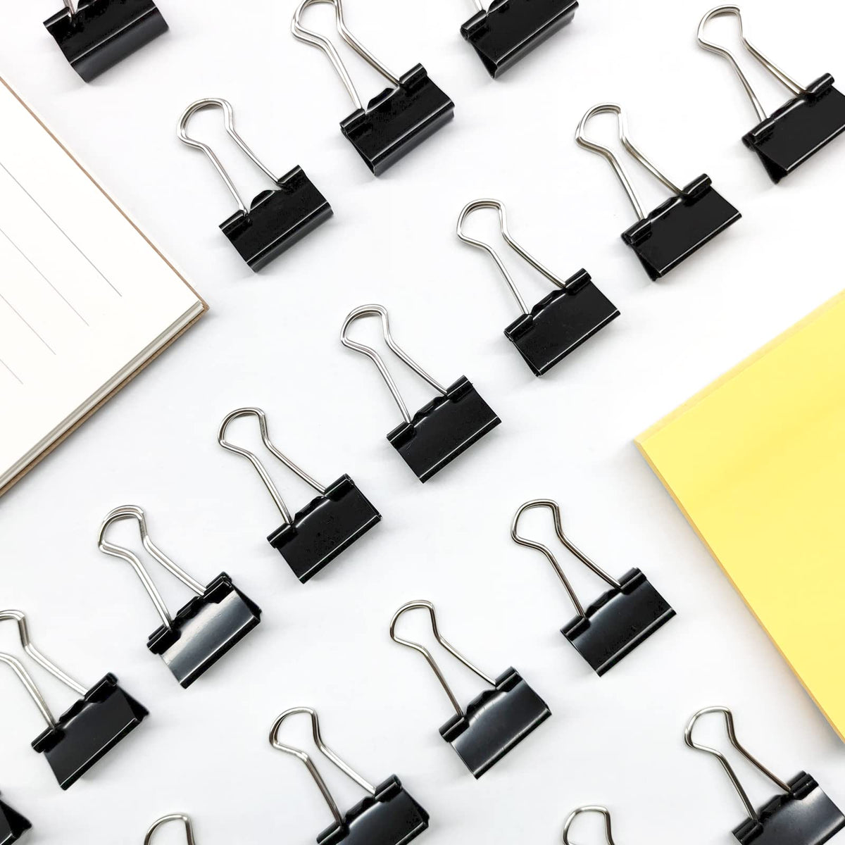 Ykimok 120Pcs Mini Binder Clips, 5/8 inch(15mm), Paper Clamps Small Size for Office Supplies, Black