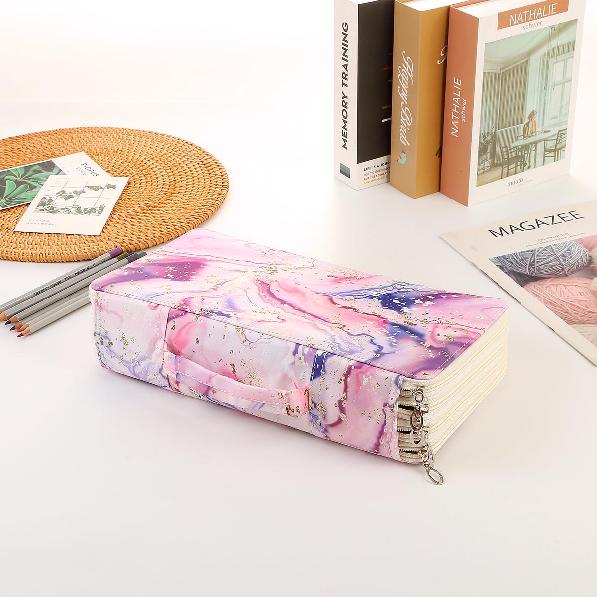 Lbxgap 300 Slots Colored Pencil Case Organizer, 4 Layer Bag