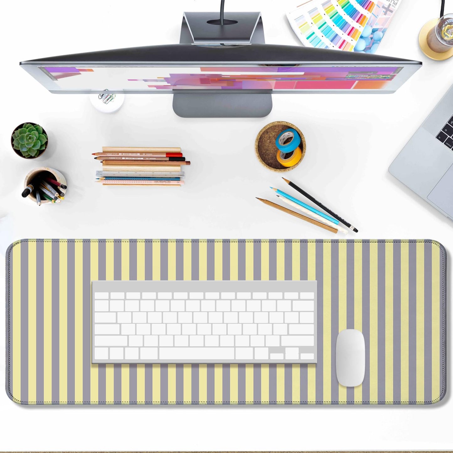AYKDTFN Stripe Large Mouse Pad, Extended Desk Mat for Gaming, Office & Home