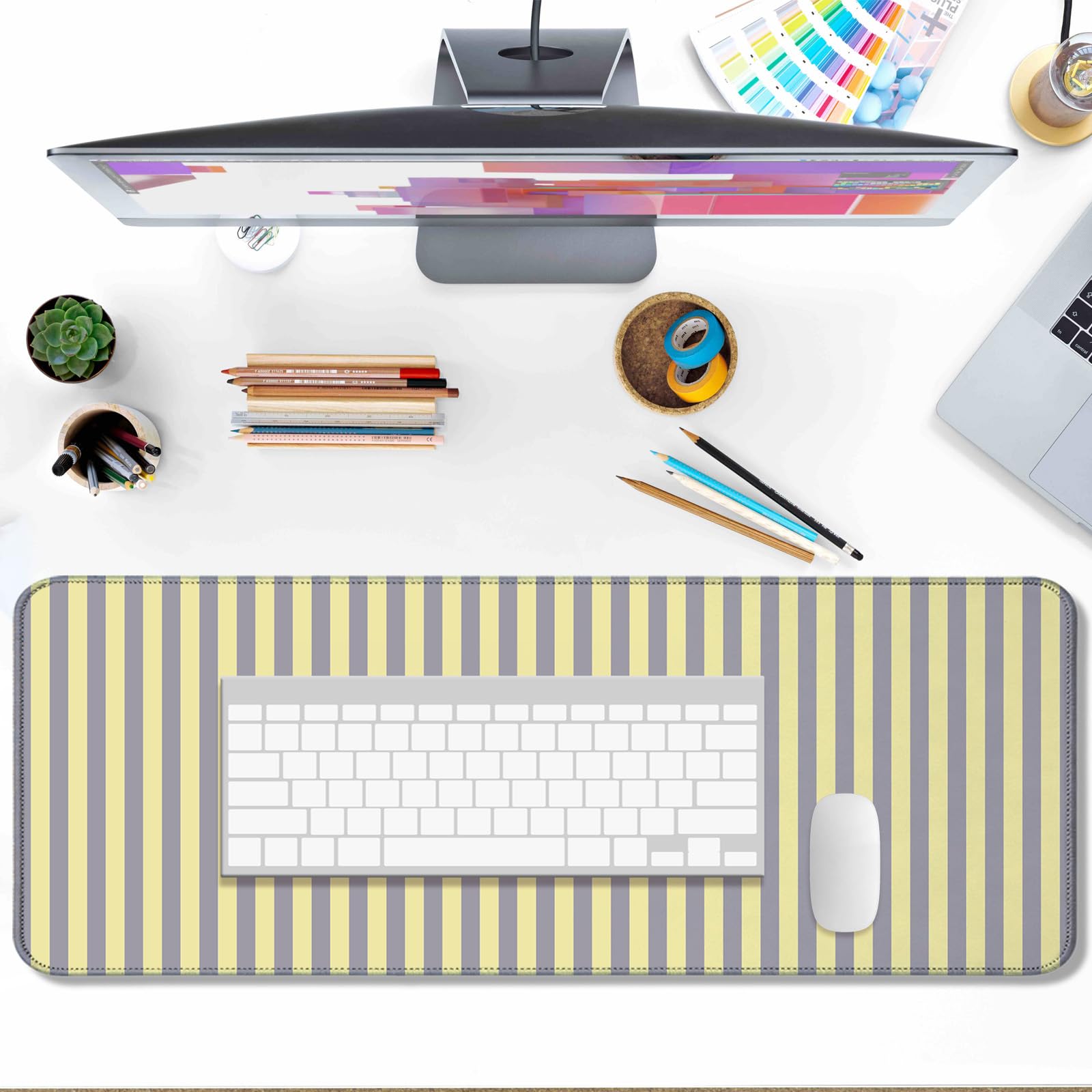 AYKDTFN Stripe Large Mouse Pad, Extended Desk Mat for Gaming, Office & Home