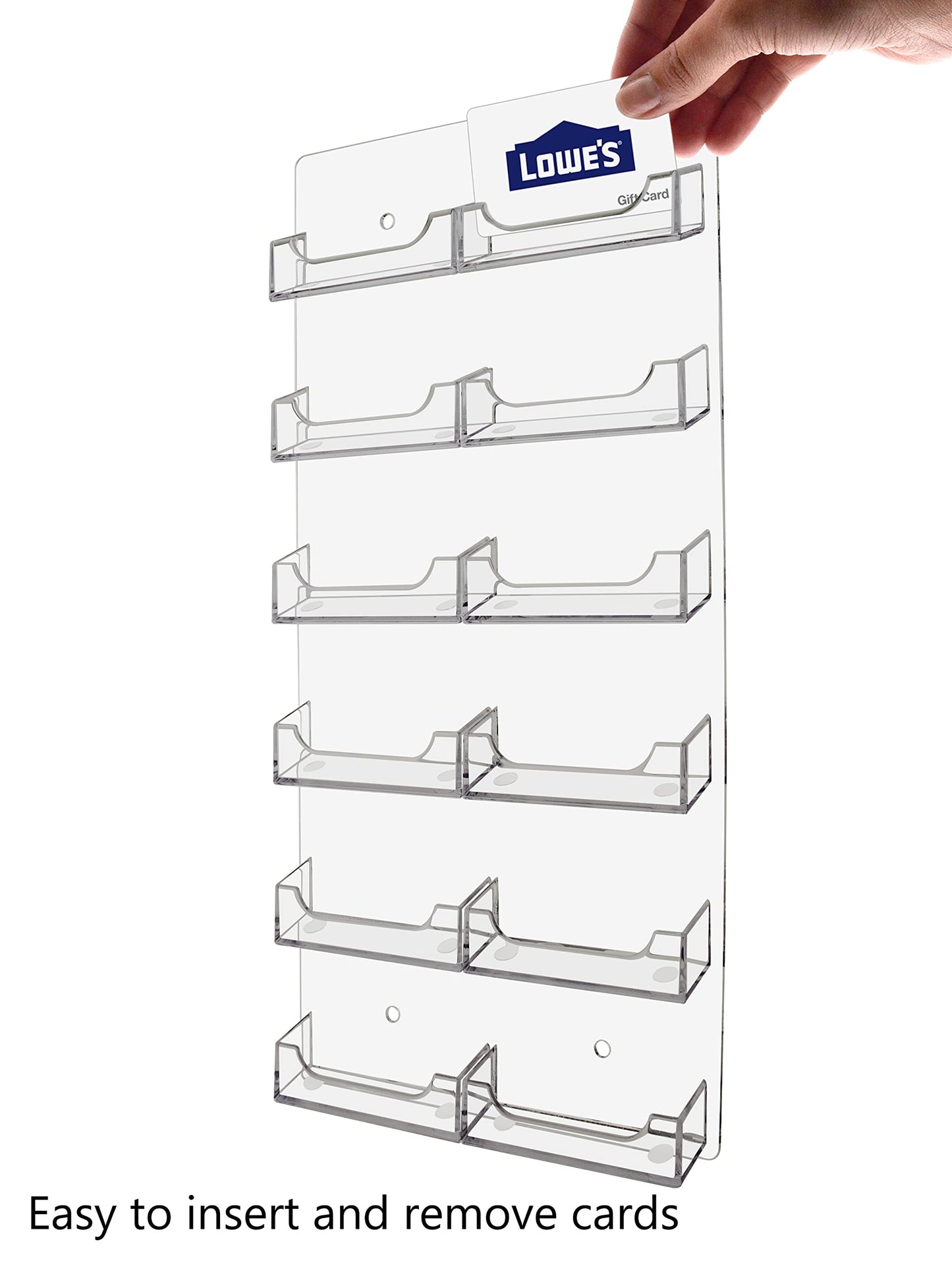 Marketing Holders Hanging Business Card Holder with Hardware for 3.5" x 2" Clear Acrylic