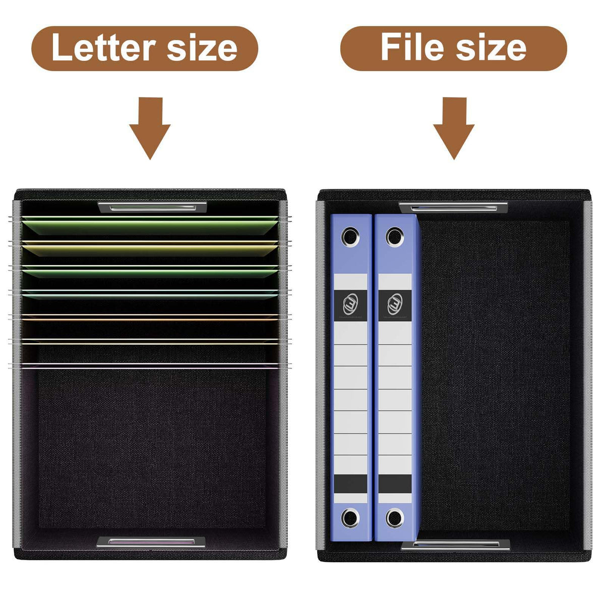 Huolewa File Organizer Box with Lids, Collapsible File Folder Organizer