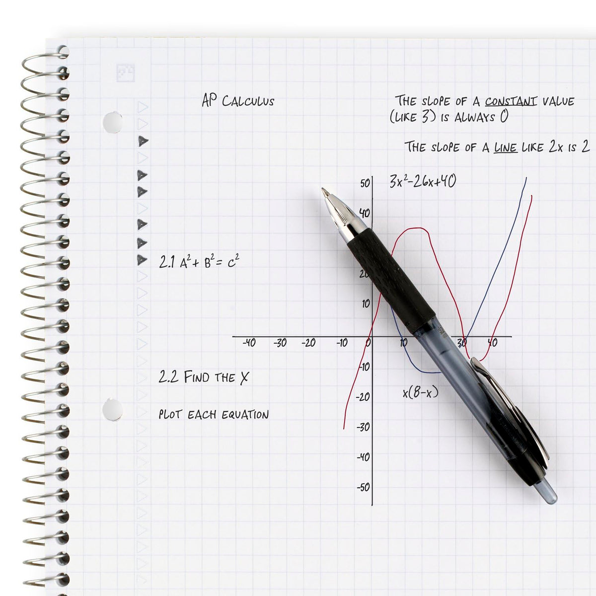 Five Star Spiral Notebook + Study App, 1 Subject, Graph Ruled Paper, Fights Ink Bleed, Water