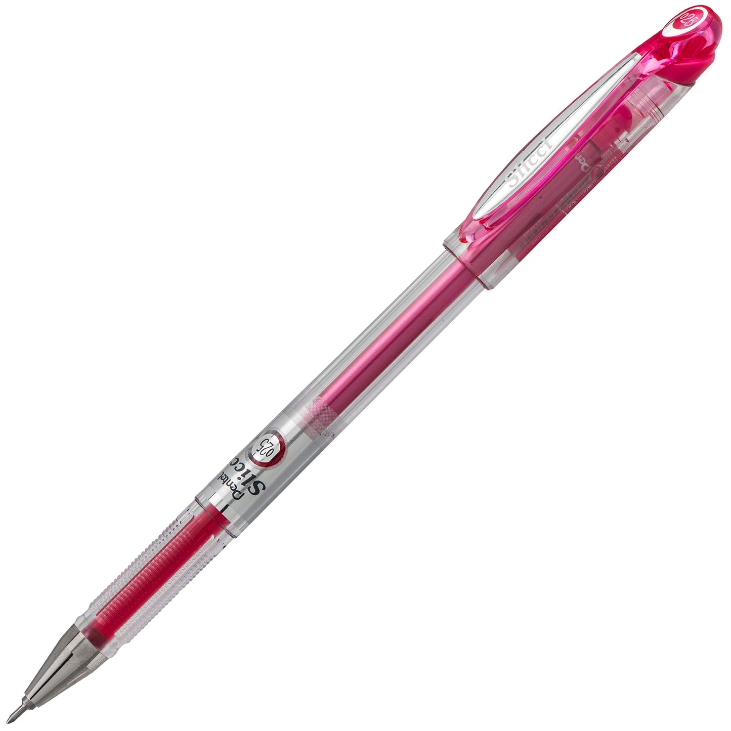 Pentel Arts Slicci 0.25 mm Extra Fine Gel Pen, Pink Ink, Box of 12 (BG202-P1)