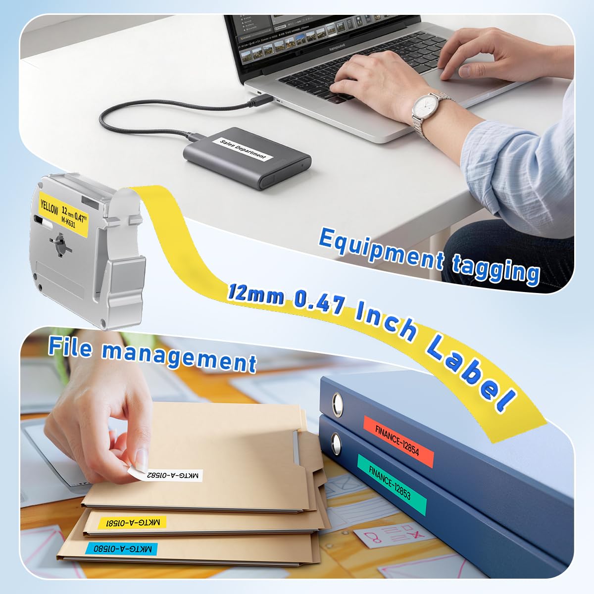 Replacement M Tape for Brother Label Maker PT-M95 PT-65 PT-45 PT-80 PT-70