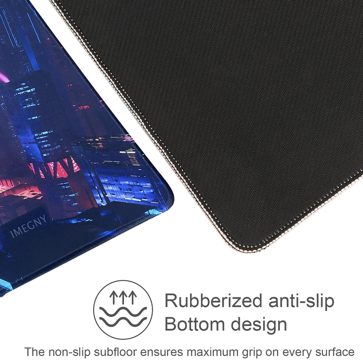 Imegny Extended Gaming Mouse Pad, Portable Mat for Keyboard & Mouse with Stitched Edges + Non-Slip