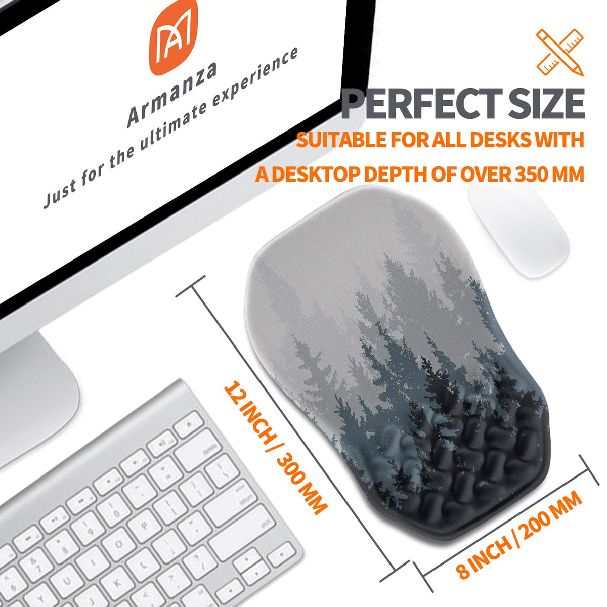 Armanza Ergonomic Slope Mouse Pad Wrist Support, Wrist Rest Mousepad for Carpal Tunnel Pain Relief