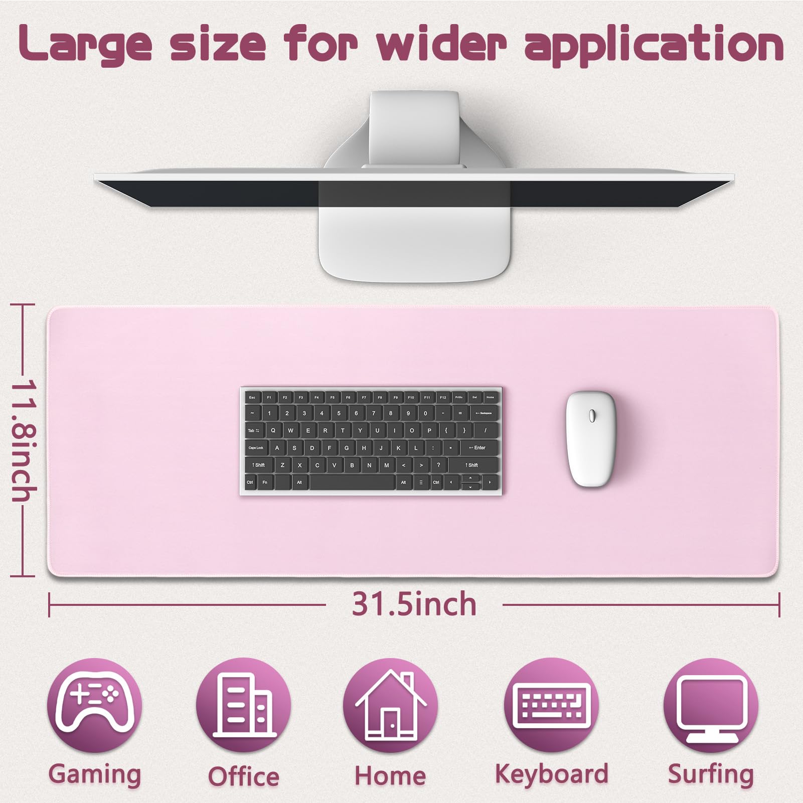 Mouse Pad Gaming - Desk Mat for Keyboard and Mouse - Large Mouse Pads for Desk, Gaming Mousepad