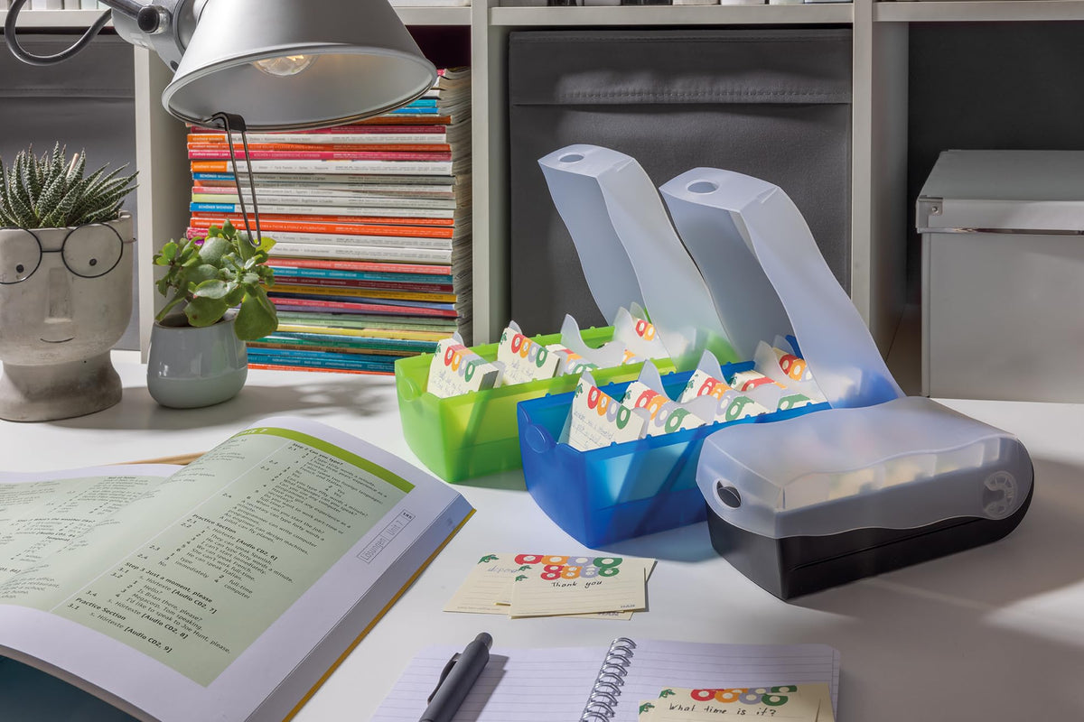 HAN 998-603, Croco Flashcard Index Box. for Learning Vocabulary in an Ingeniously Simple Way, A8